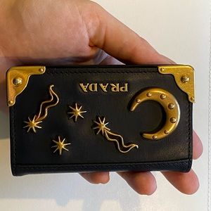 Prada Blue Card Holder Cahier Collection